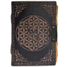 Leather Journal with Embossed Mandala Circle and One Stone